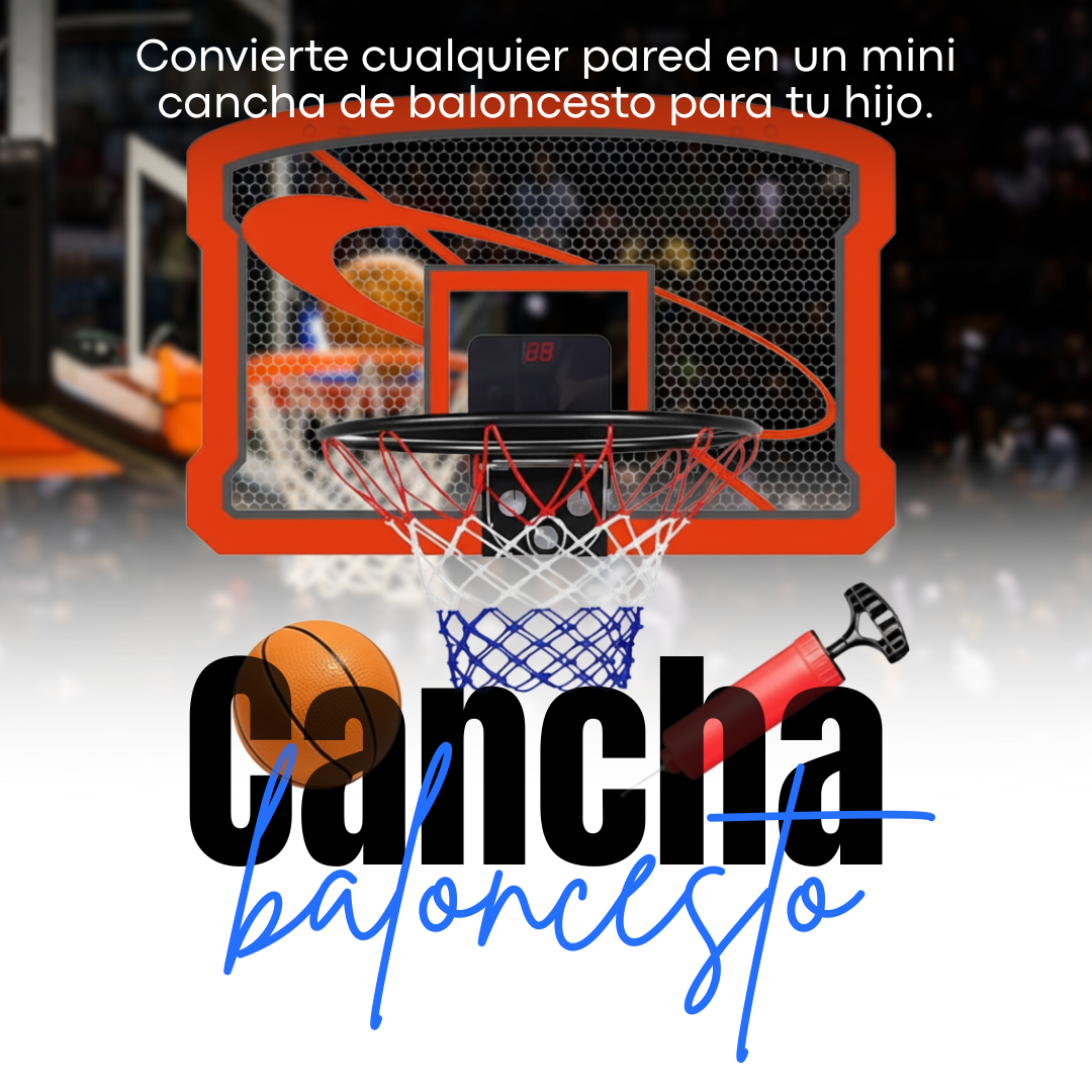 Mini aro de baloncesto para niños, interior/exterior (Incluye balón e inflador)