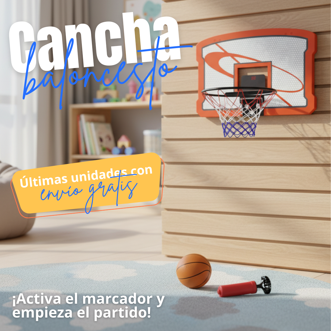 Mini aro de baloncesto para niños, interior/exterior (Incluye balón e inflador)