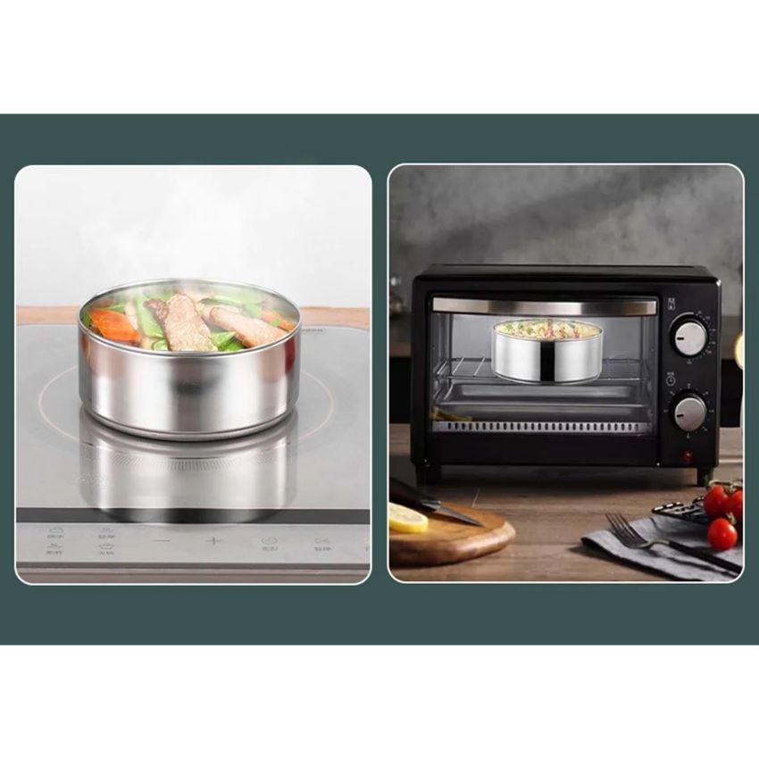 Caja de Almuerzo Grande de Acero Inoxidable 3 Niveles LMT0100