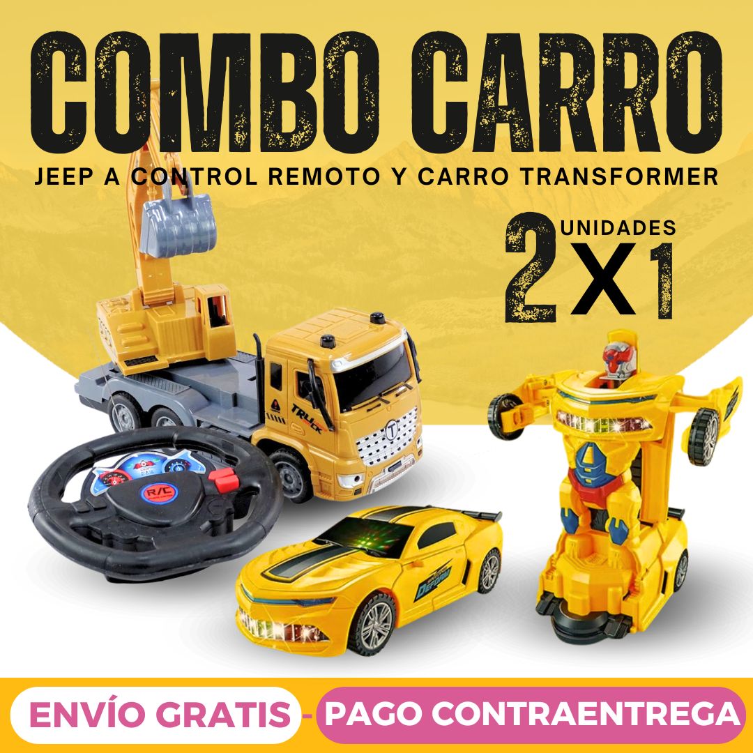 Combo Retroexcavadora a control remoto + carro transformer