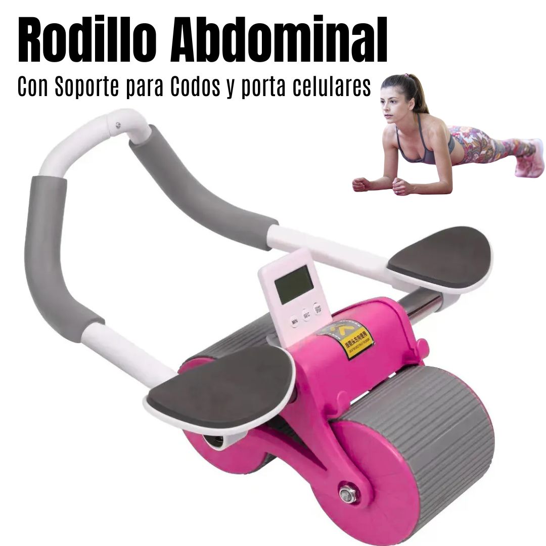 Rueda Abdominal Abs con Rebote Automático Soporte Codos