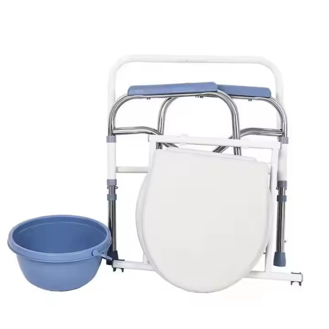 Silla Inodoro Plegable con Posa Manos