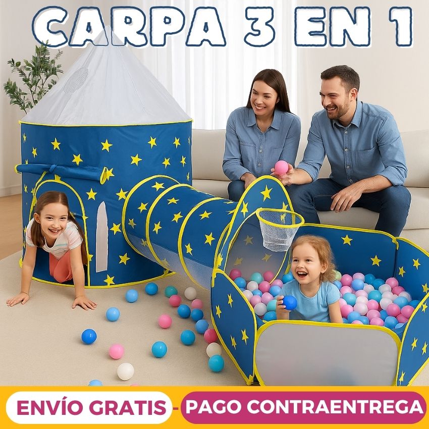 Carpa Castillo 3 En 1 Túnel + Piscina
