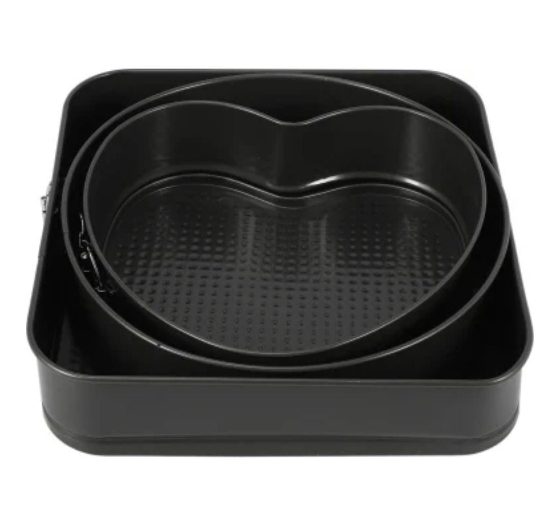 Juego De Moldes Para Tortas Figuras Desmontable Antiadherente X3