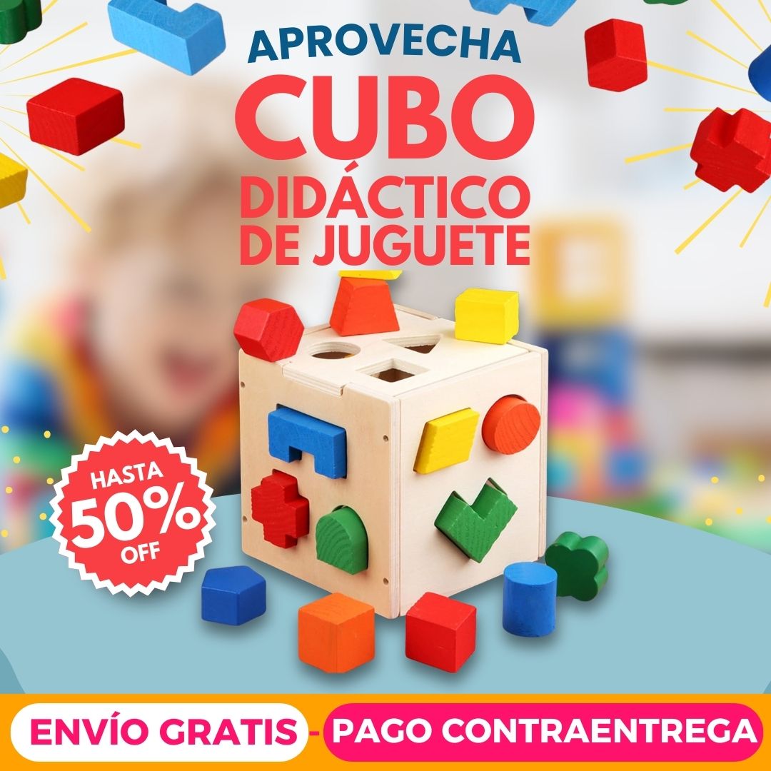 Cubo de Madera Didáctico de Juguete