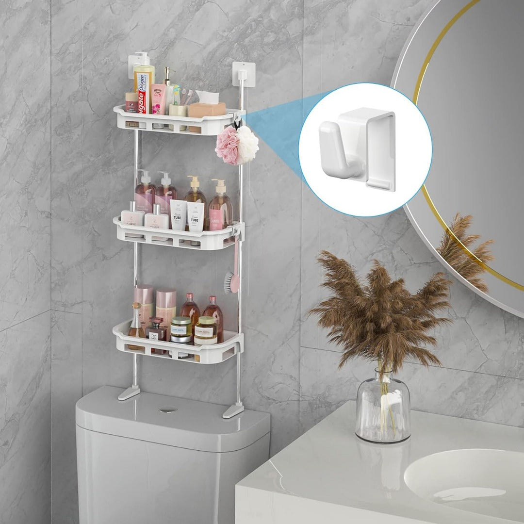 Organizador De Baño Estanterías 3 Espacios Color Blanco